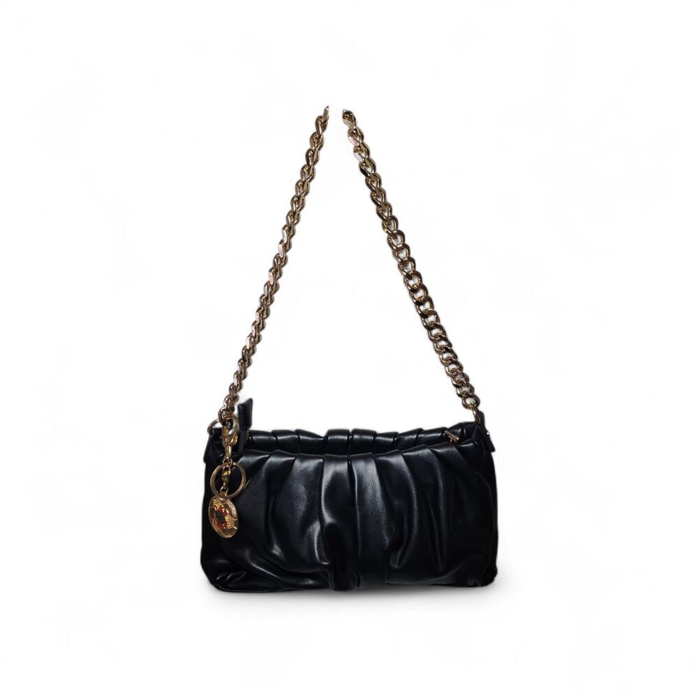 Madison West Women’s Sport-Chic Corinthians Ruched Shoulder Bag Black Streetwear